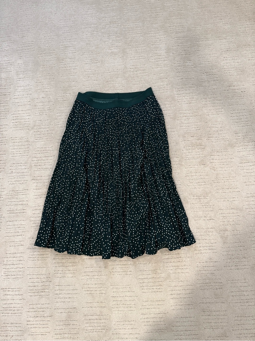 Polka Dot Pleated Midi Skirt by Kate Kasin
